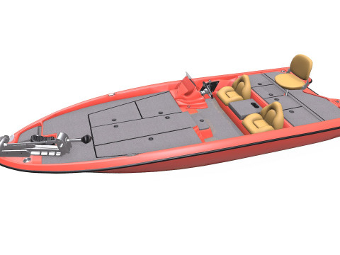 Bass Fishing Boat PBR Modelo 3D