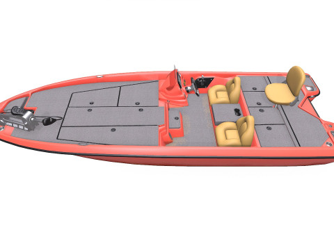 Bass Fishing Boat PBR Modelo 3D