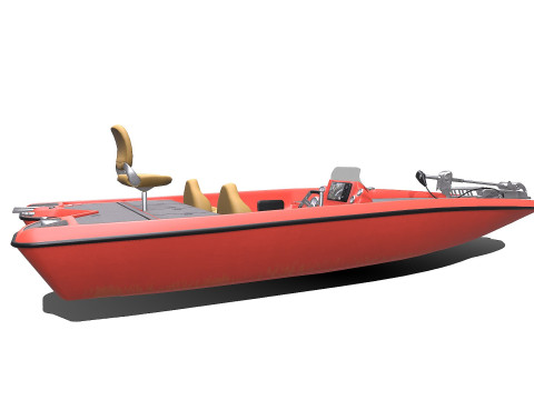 Bass Fishing Boat PBR Modelo 3D