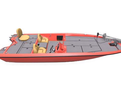 Bass Fishing Boat PBR Modelo 3D