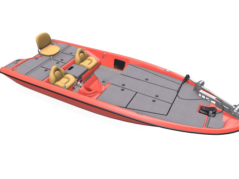 Bass Fishing Boat PBR Modelo 3D