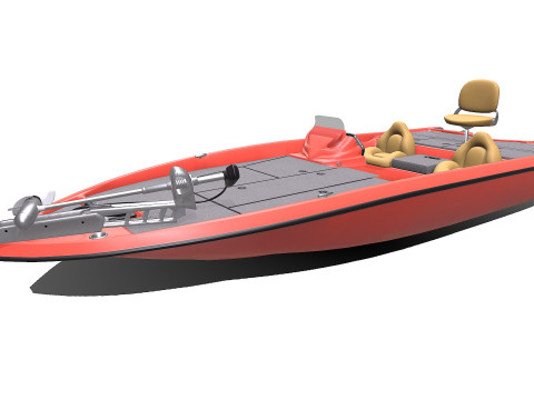 Bass Fishing Boat PBR Modelo 3D