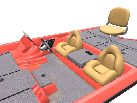 Bass Fishing Boat PBR Modelo 3D