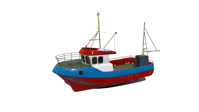 Fishing Boat PBR 3D 모델 .c4d .max .obj .3ds .fbx .stl .blend