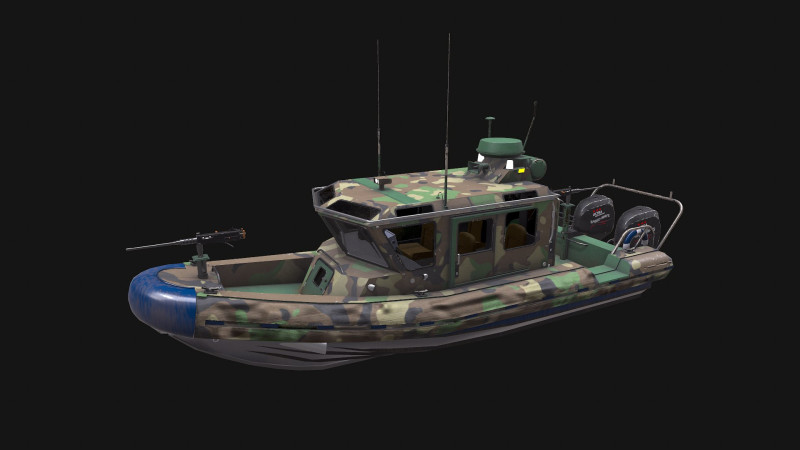 Patrol Boat Low-poly PBR Modello 3D .c4d .max .obj .3ds .fbx .stl .blend