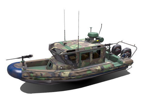 Patrol Boat Low-poly PBR Modello 3D