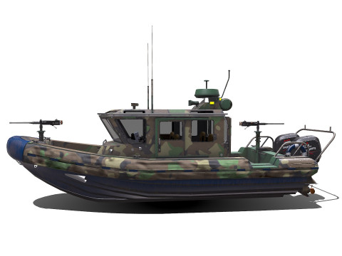 Patrol Boat Low-poly PBR Modello 3D