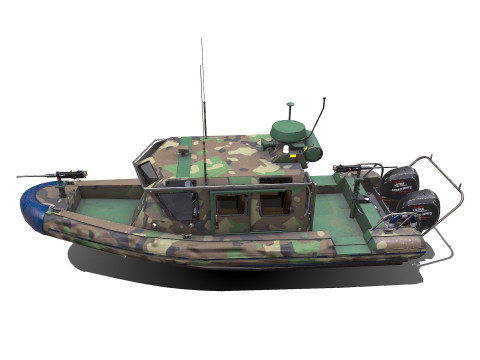 Patrol Boat Low-poly PBR Modello 3D