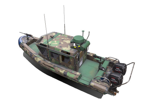 Patrol Boat Low-poly PBR Modello 3D