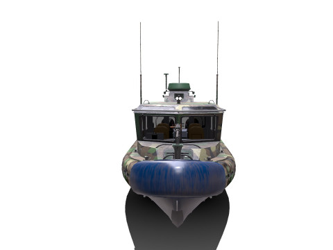 Patrol Boat Low-poly PBR Modello 3D