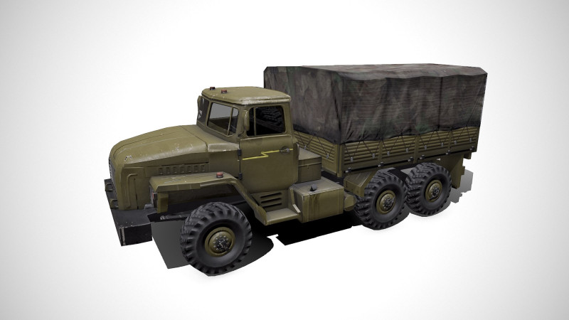 Ural 4320 Low-poly PBR 3D Model .c4d .max .obj .3ds .fbx .stl .blend