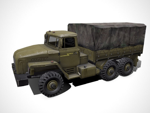 Ural 4320 Low-poly PBR Modelo 3D