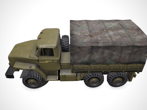 Ural 4320 Low-poly PBR 3D Model