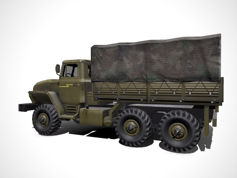 Ural 4320 Low-poly PBR 3D Model