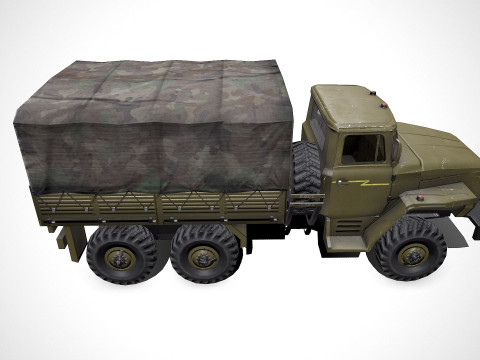 Ural 4320 Low-poly PBR 3D Model