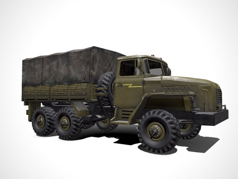 Ural 4320 Low-poly PBR 3D Model