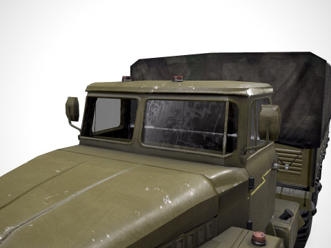 Ural 4320 Low-poly PBR 3D Model