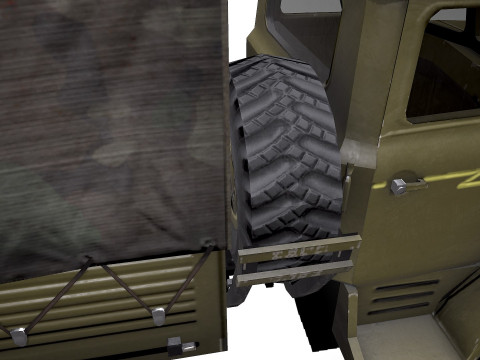 Ural 4320 Low-poly PBR 3D Model