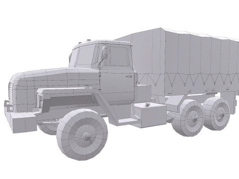 Ural 4320 Low-poly PBR 3D Model