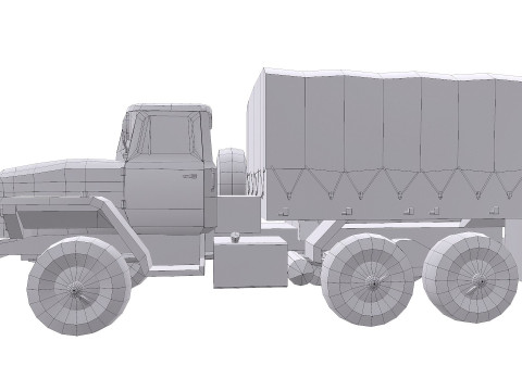 Ural 4320 Low-poly PBR 3D Model
