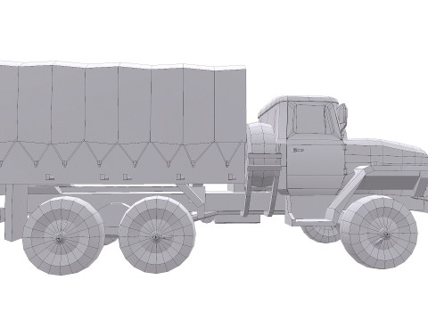 Ural 4320 Low-poly PBR 3D Model