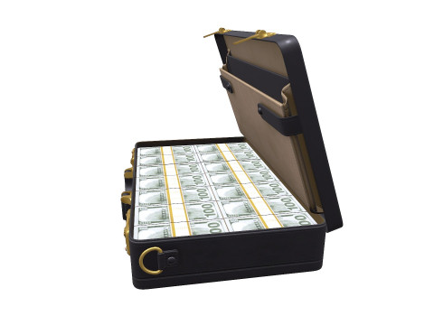 Briefcase With Money Low-poly 3D Model
