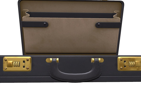 Briefcase With Money Low-poly 3D Model