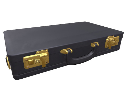 Briefcase With Money Low-poly 3D Model