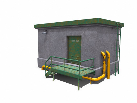 Rooftop Building Low-poly PBR Modelo 3D