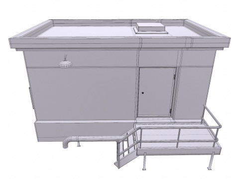 Rooftop Building Low-poly PBR 3D Model