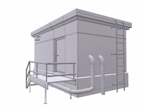 Rooftop Building Low-poly PBR 3D Model