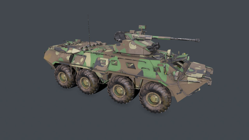 BTR 82A Low-poly PBR 3D Model .c4d .max .obj .3ds .fbx .stl .blend
