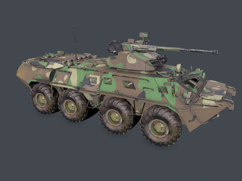 BTR 82A Low-poly PBR Modelo 3D