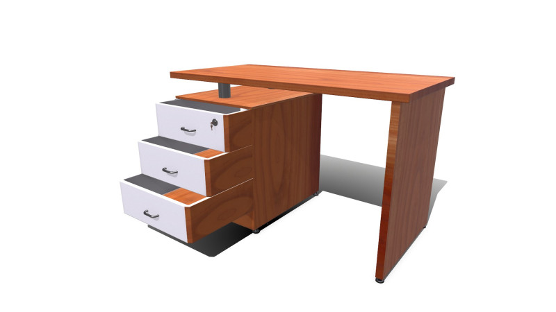 Office Table Low-poly PBR 3D 모델 .c4d .max .obj .3ds .fbx .stl .blend