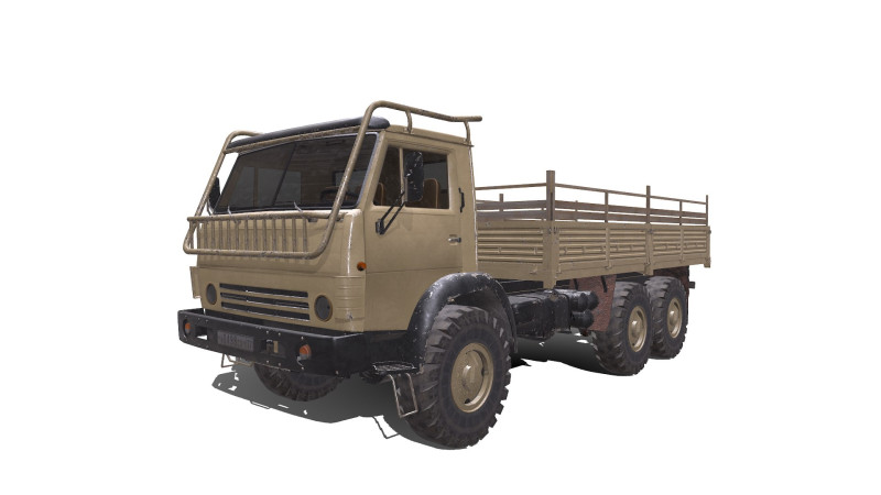 Military Truck Low-poly PBR 3D Model .c4d .max .obj .3ds .fbx .stl .blend