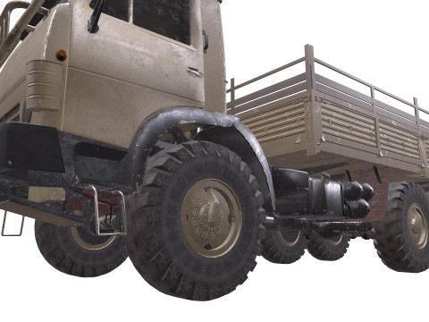 Military Truck Low-poly PBR 3D Model