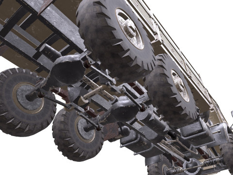 Military Truck Low-poly PBR 3D Model