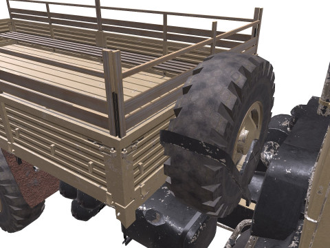 Military Truck Low-poly PBR 3D Model