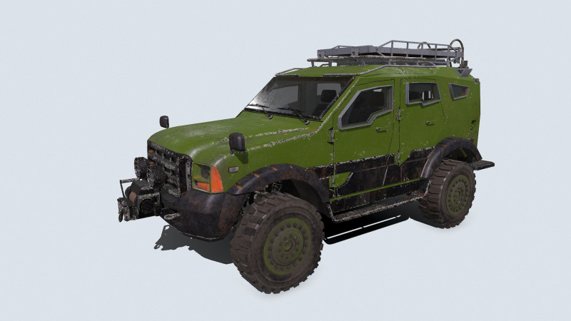 Armored Car Low-poly PBR Modèle 3D .c4d .max .obj .3ds .fbx .stl .blend