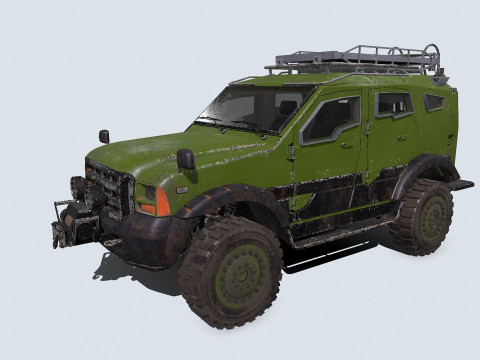 Armored Car Low-poly PBR 3D-Modell