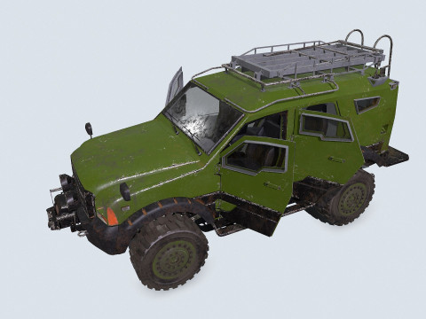 Armored Car Low-poly PBR Modèle 3D