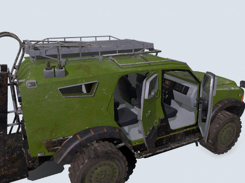 Armored Car Low-poly PBR Modèle 3D