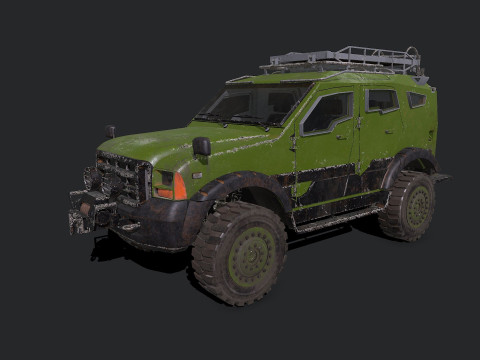 Armored Car Low-poly PBR Modèle 3D