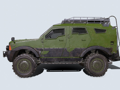 Armored Car Low-poly PBR Modèle 3D