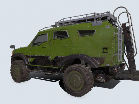 Armored Car Low-poly PBR Modèle 3D