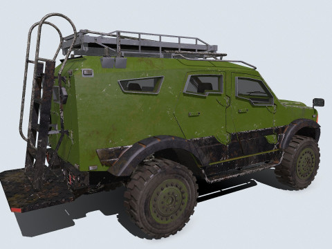 Armored Car Low-poly PBR Modèle 3D