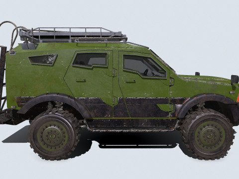 Armored Car Low-poly PBR Modèle 3D