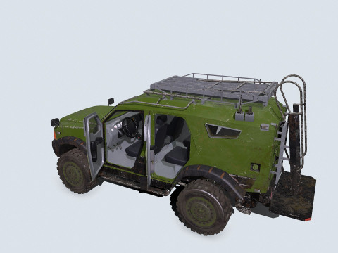 Armored Car Low-poly PBR Modèle 3D