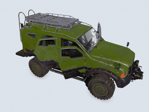 Armored Car Low-poly PBR Modèle 3D