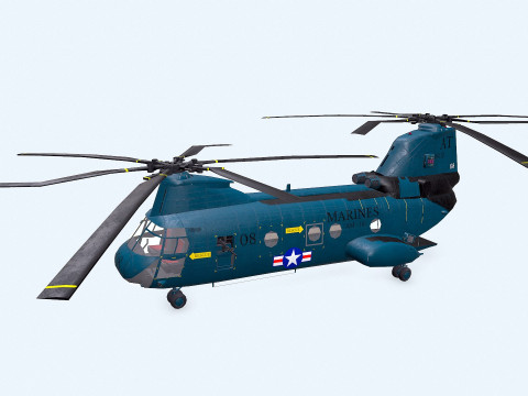 Boeing Vertol CH-46 Sea Knight 3D Model